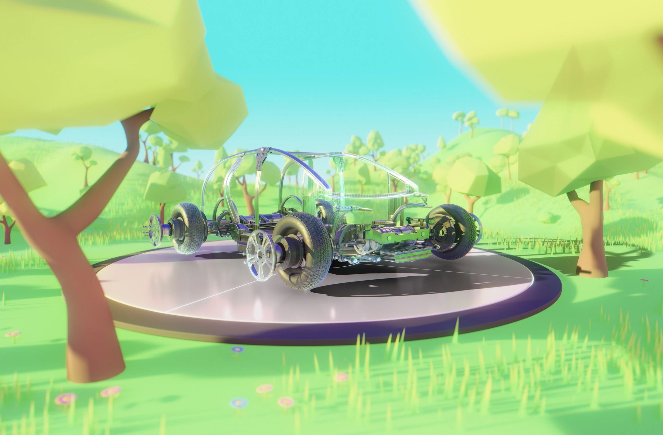 Visual moderno de automóvel representando conquista planejada
